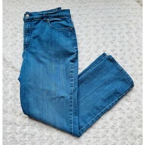 GLORIA VANDERBILT Women Blue Denim Amanda DGVB2692 Cotton Tapered Short Jeans 14